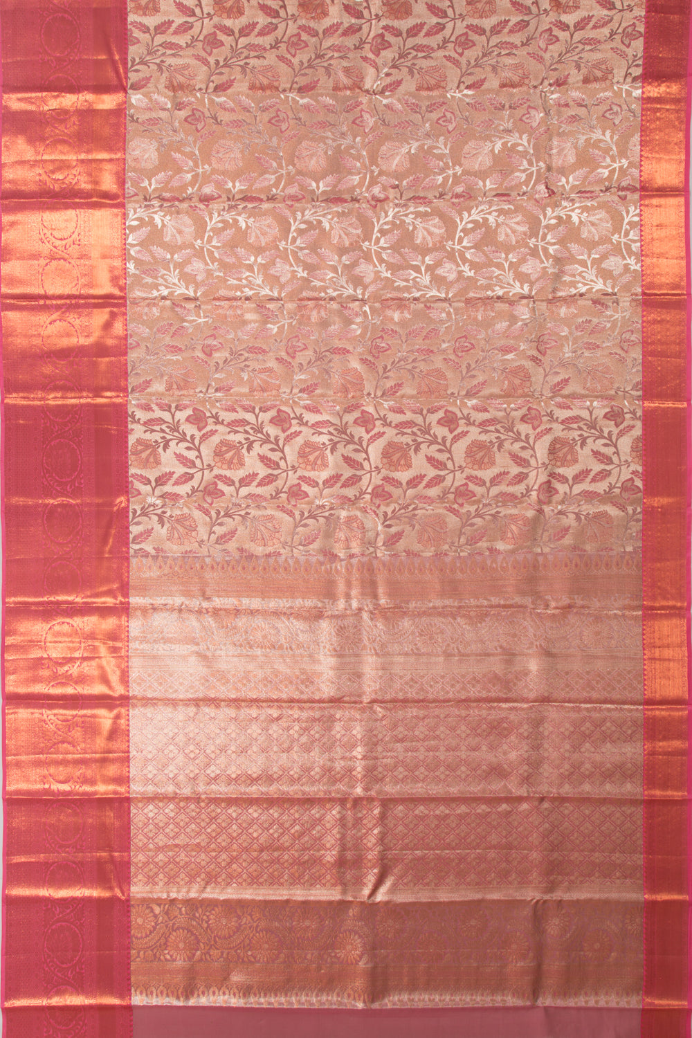 Taranga Kanchi Silk Tissue Jaal Baby Pink Saree
