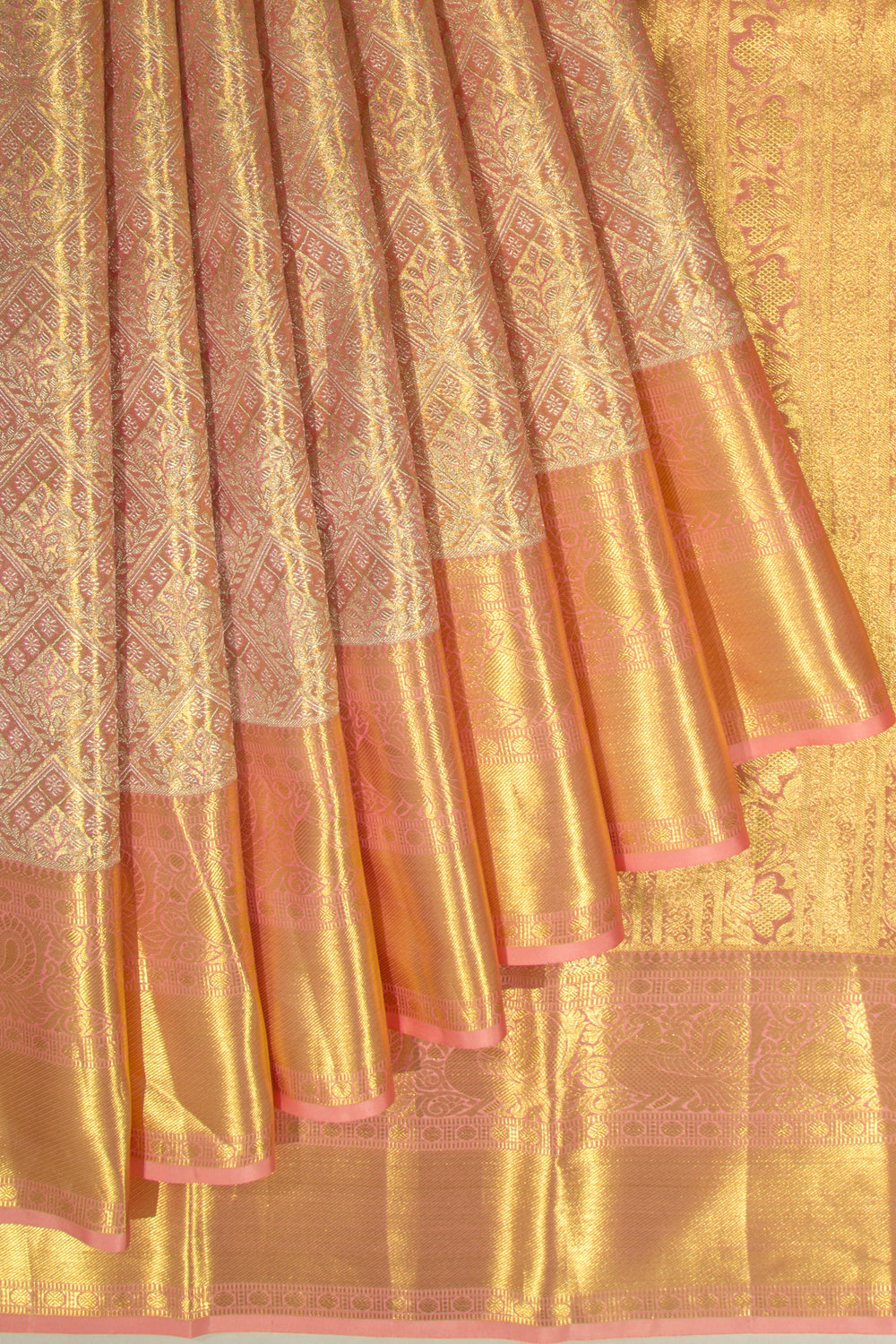 Taranga Kanchi Silk Tissue Brocade Pink Saree