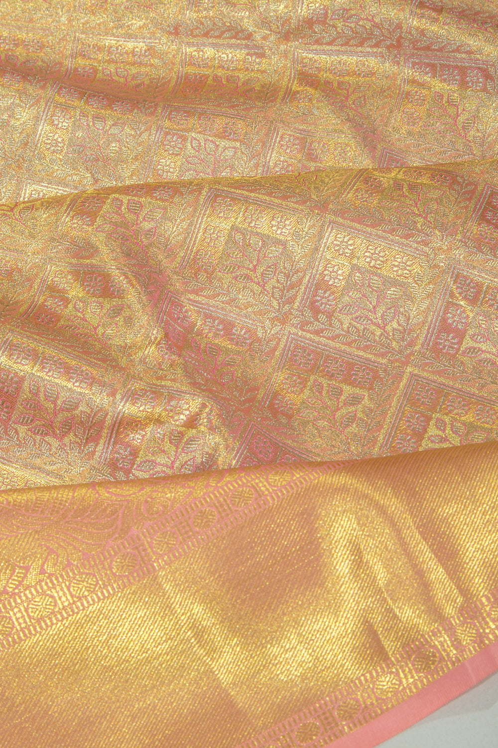 Taranga Kanchi Silk Tissue Brocade Pink Saree