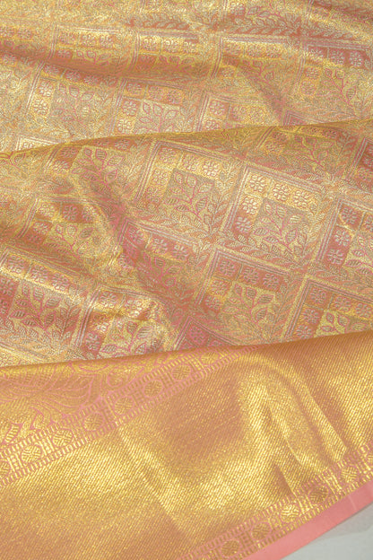 Taranga Kanchi Silk Tissue Brocade Pink Saree