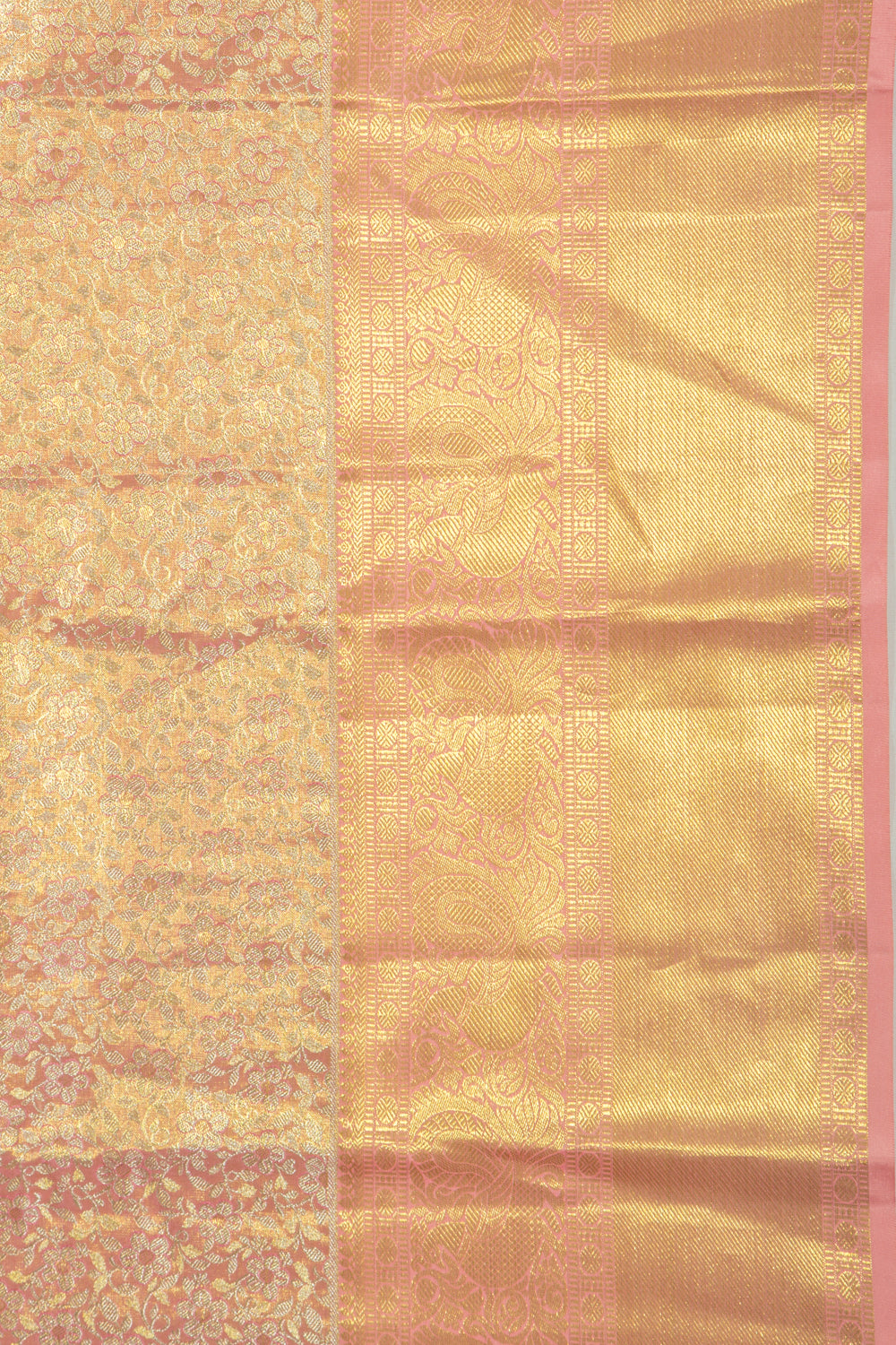 Taranga Kanchi Silk Tissue Jaal Pink Saree
