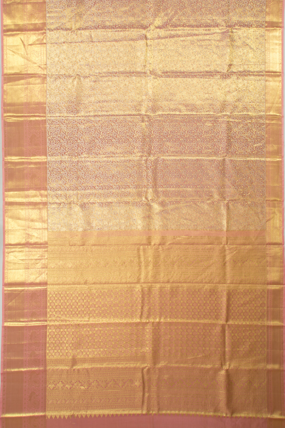 Taranga Kanchi Silk Tissue Jaal Pink Saree