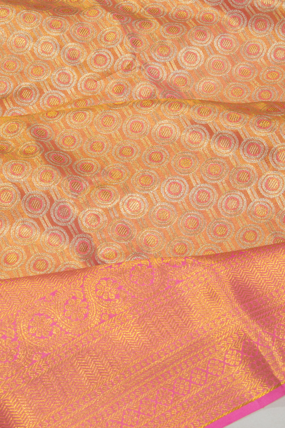 Taranga Kanchi Silk Tissue Brocade Pink Saree