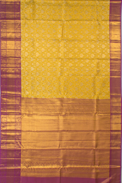 Taranga Kanchi Silk Tissue Brocade Yellow Saree