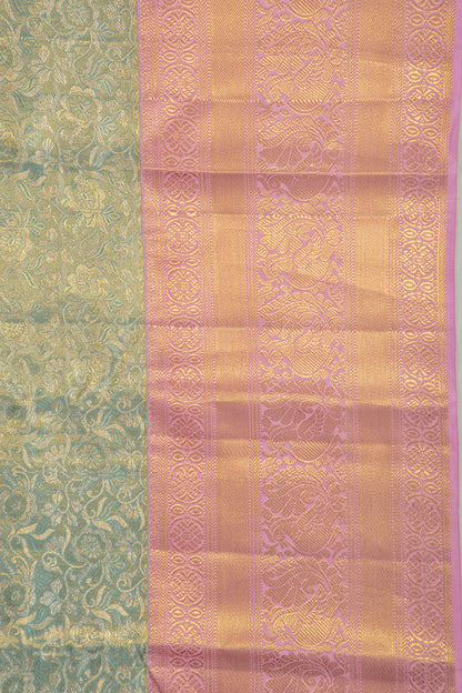 Taranga Kanchi Silk Tissue Jaal Blue Saree