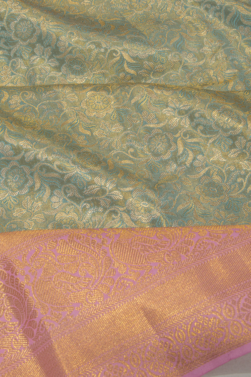 Taranga Kanchi Silk Tissue Jaal Blue Saree