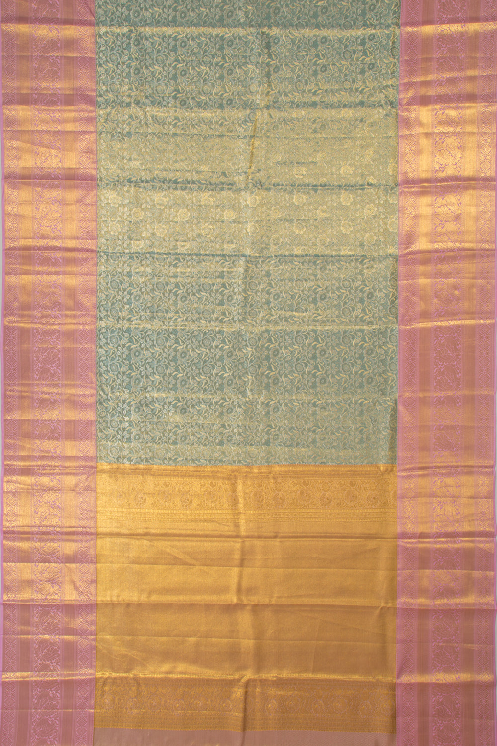 Taranga Kanchi Silk Tissue Jaal Blue Saree