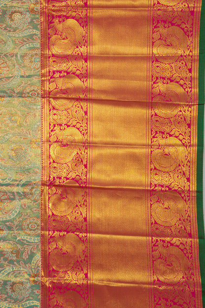 Taranga Kanchi Silk Tissue Jaal Blue Saree