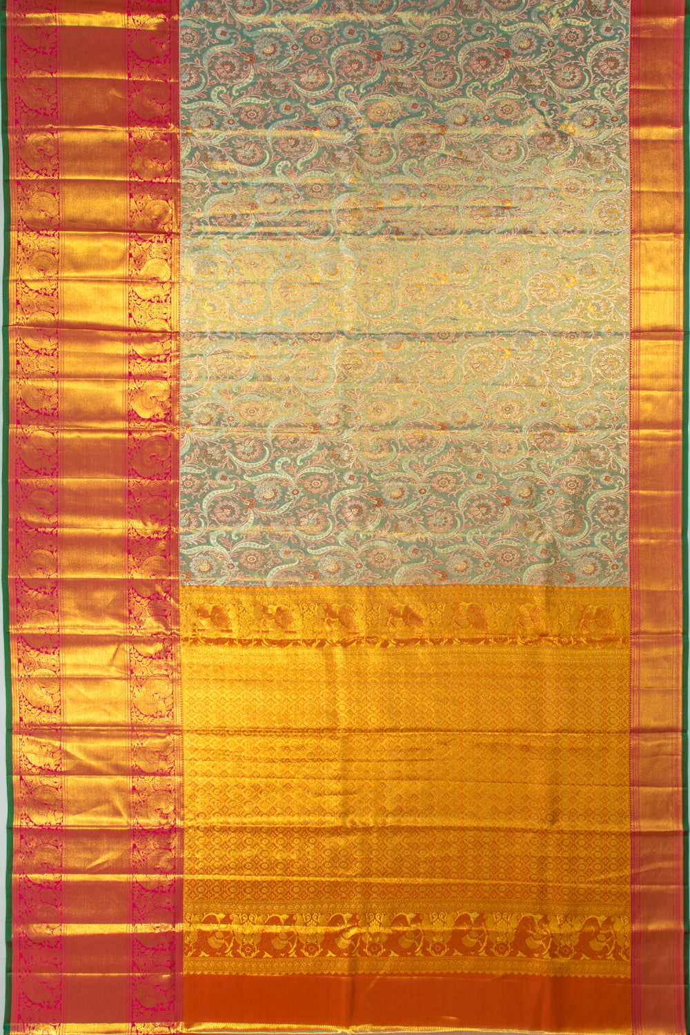 Taranga Kanchi Silk Tissue Jaal Blue Saree