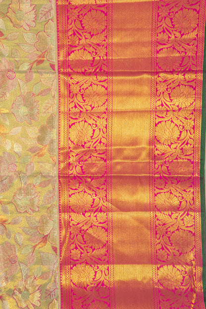 Taranga Kanchi Silk Tissue Jaal Green Saree