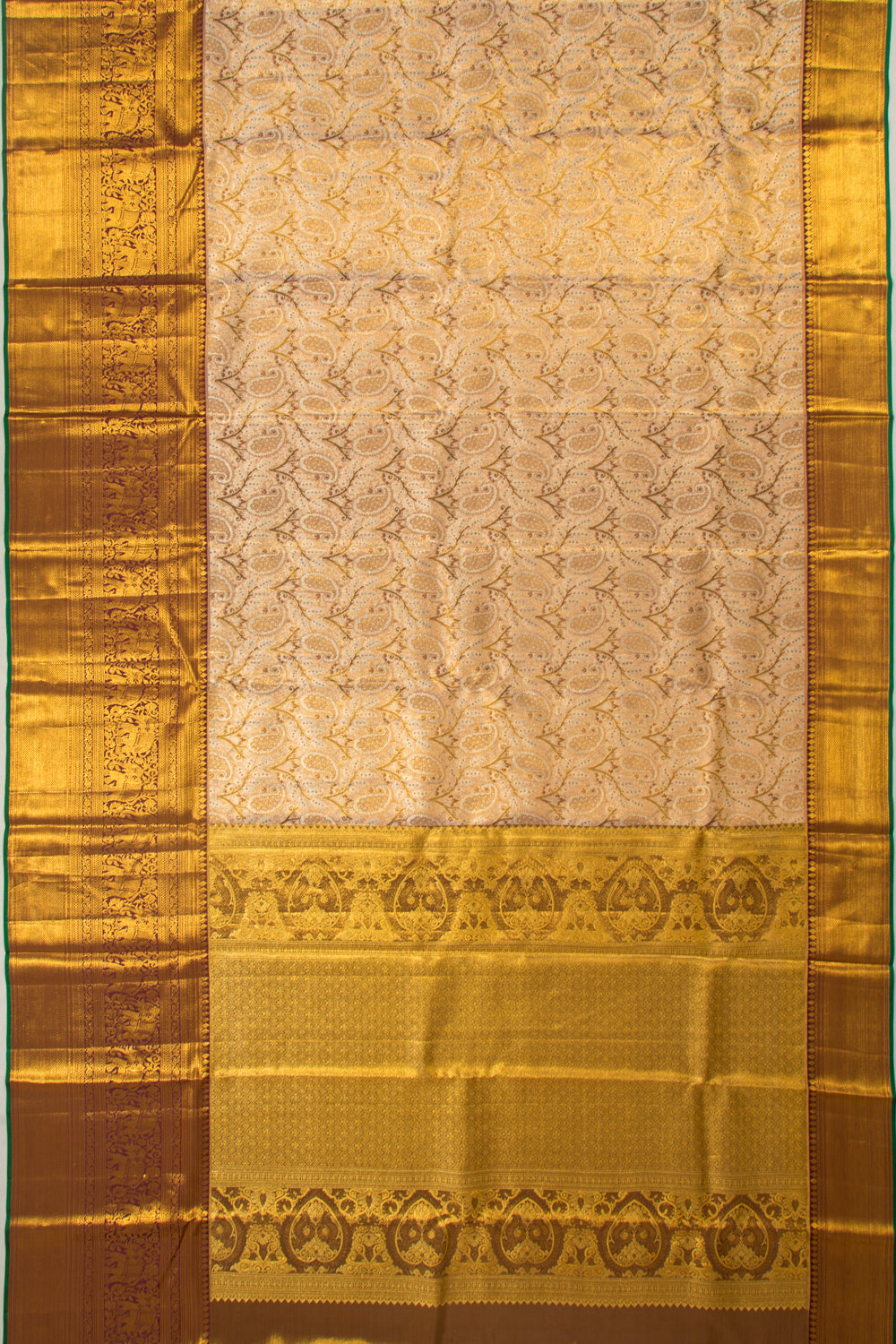 Taranga Kanchi Silk Tissue Brocade Gold Saree