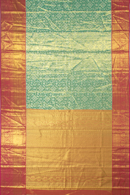 Taranga Kanchi Silk Tissue Jaal Sea Green Saree