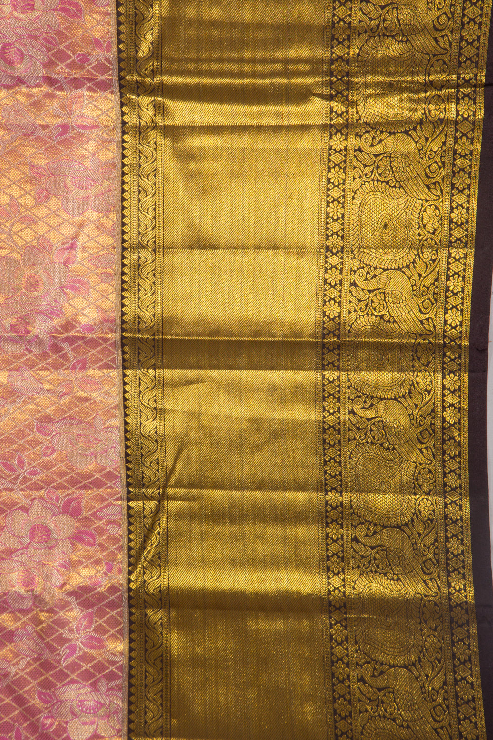 Taranga Kanchi Silk Tissue Brocade Pink Saree