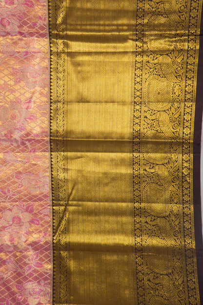 Taranga Kanchi Silk Tissue Brocade Pink Saree