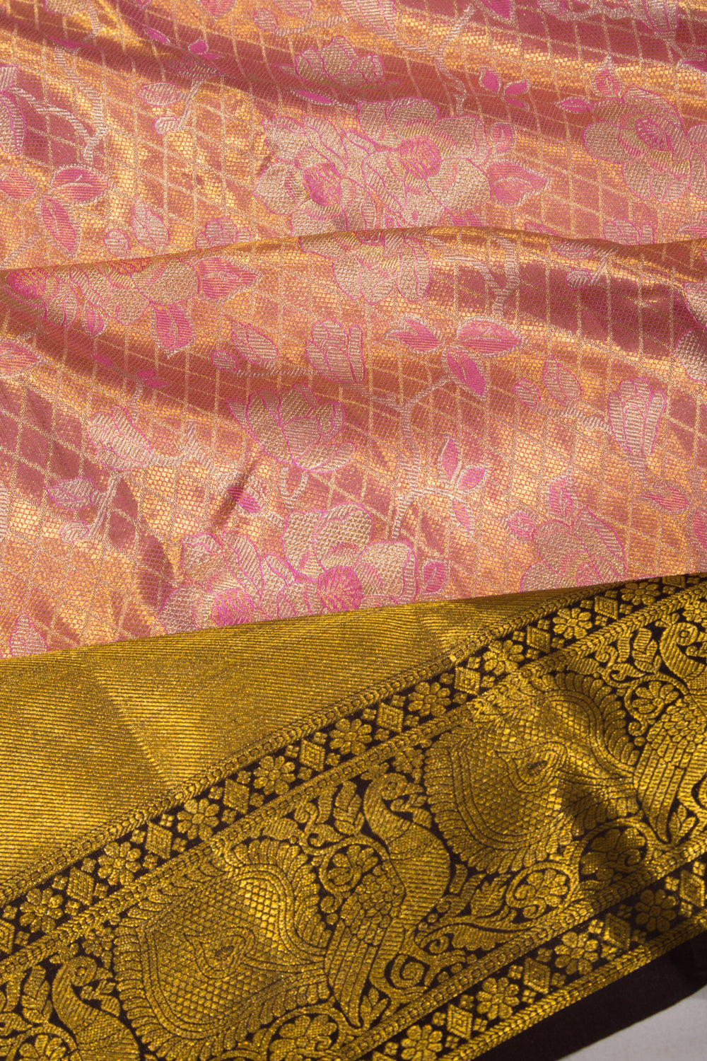 Taranga Kanchi Silk Tissue Brocade Pink Saree
