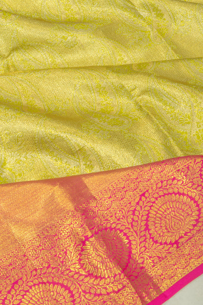 Taranga Kanchi Silk Tissue Brocade Green Saree