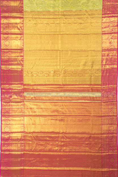 Taranga Kanchi Silk Tissue Brocade Green Saree
