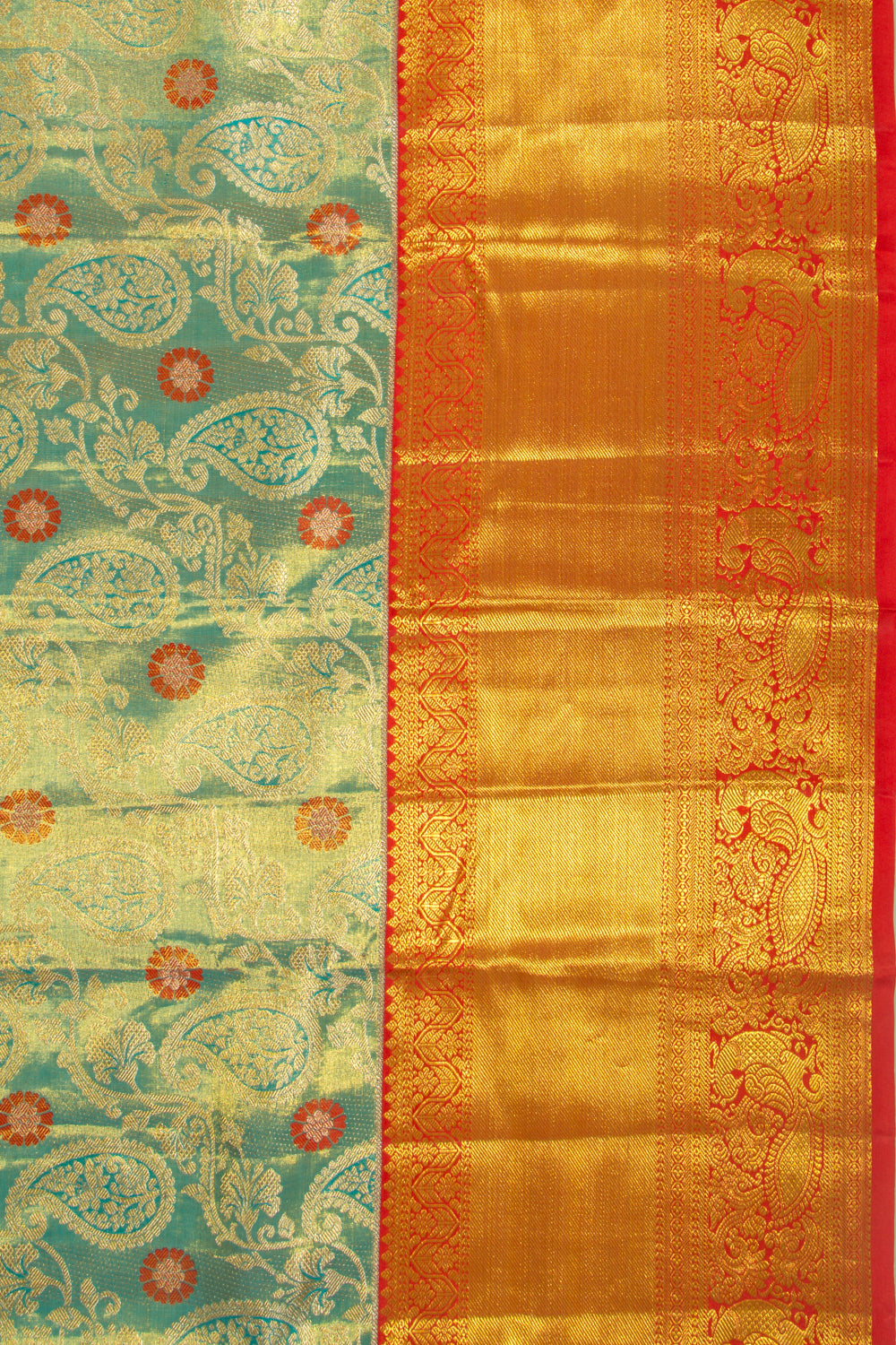 Taranga Kanchi Silk Tissue Jaal Sky Blue Saree