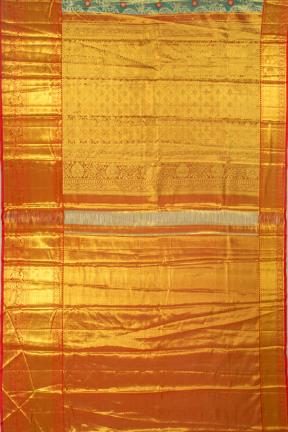Taranga Kanchi Silk Tissue Jaal Sky Blue Saree