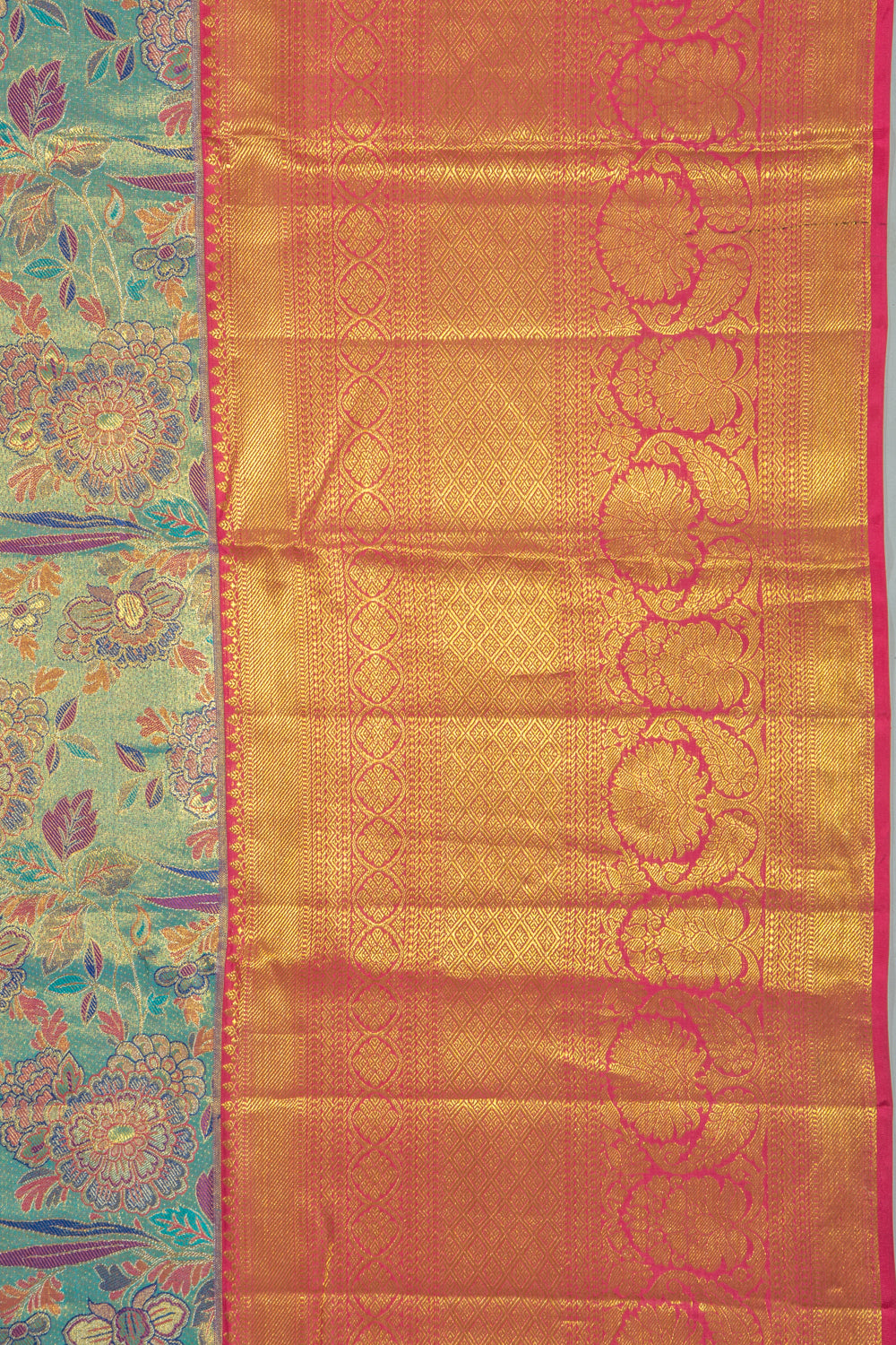 Taranga Kanchi Silk Tissue Jaal Blue Saree