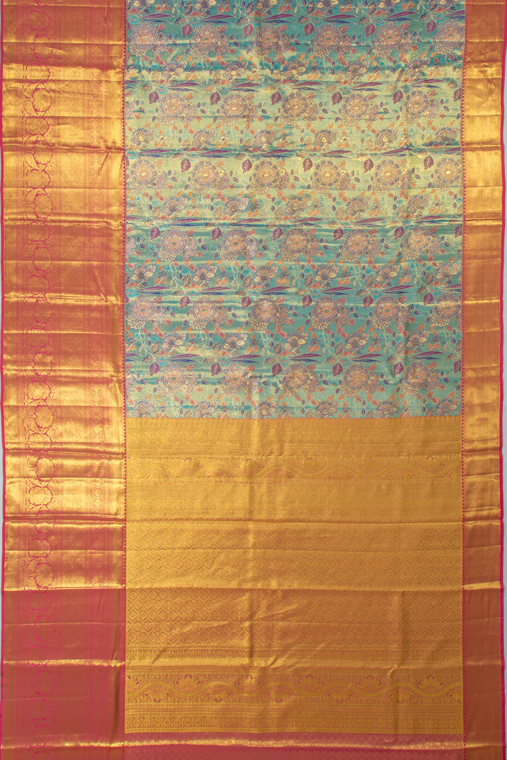Taranga Kanchi Silk Tissue Jaal Blue Saree