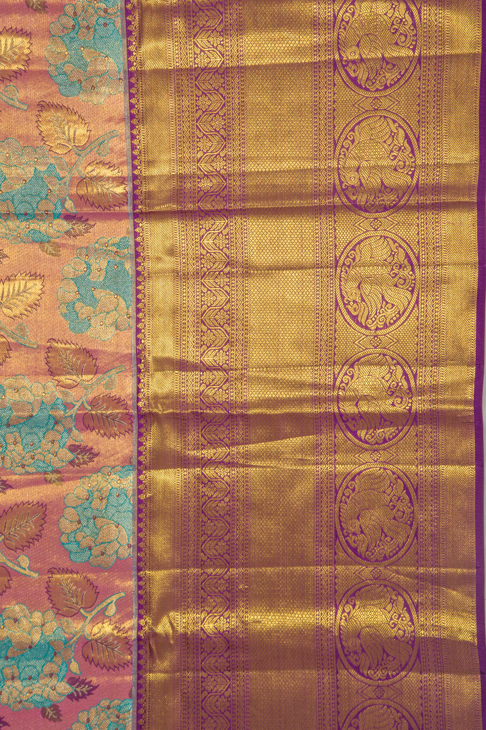 Taranga Kanchi Silk Tissue Brocade Pink Saree