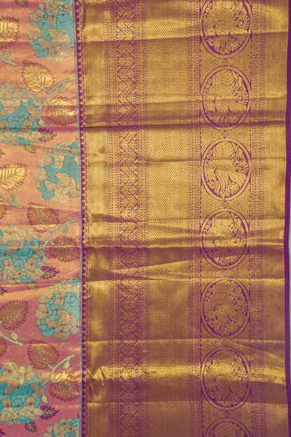 Taranga Kanchi Silk Tissue Brocade Pink Saree