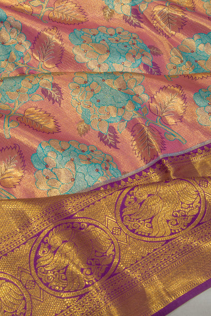Taranga Kanchi Silk Tissue Brocade Pink Saree