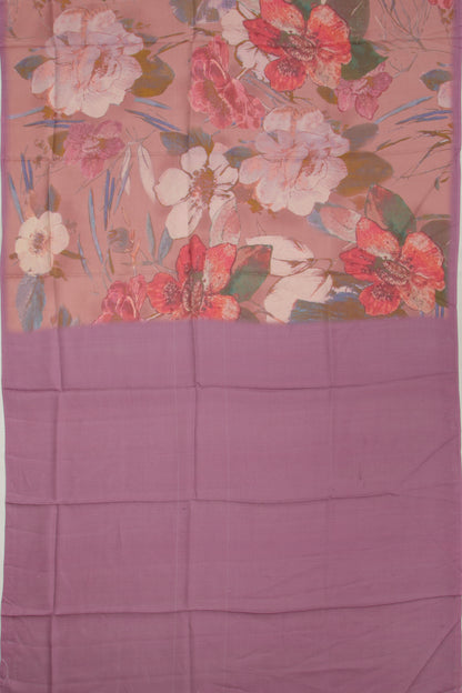 Kota Soft Silk Floral Printed Peach Saree