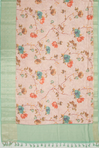 Chiniya Silk Floral Printed Pink Saree