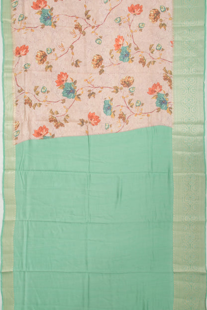 Chiniya Silk Floral Printed Pink Saree