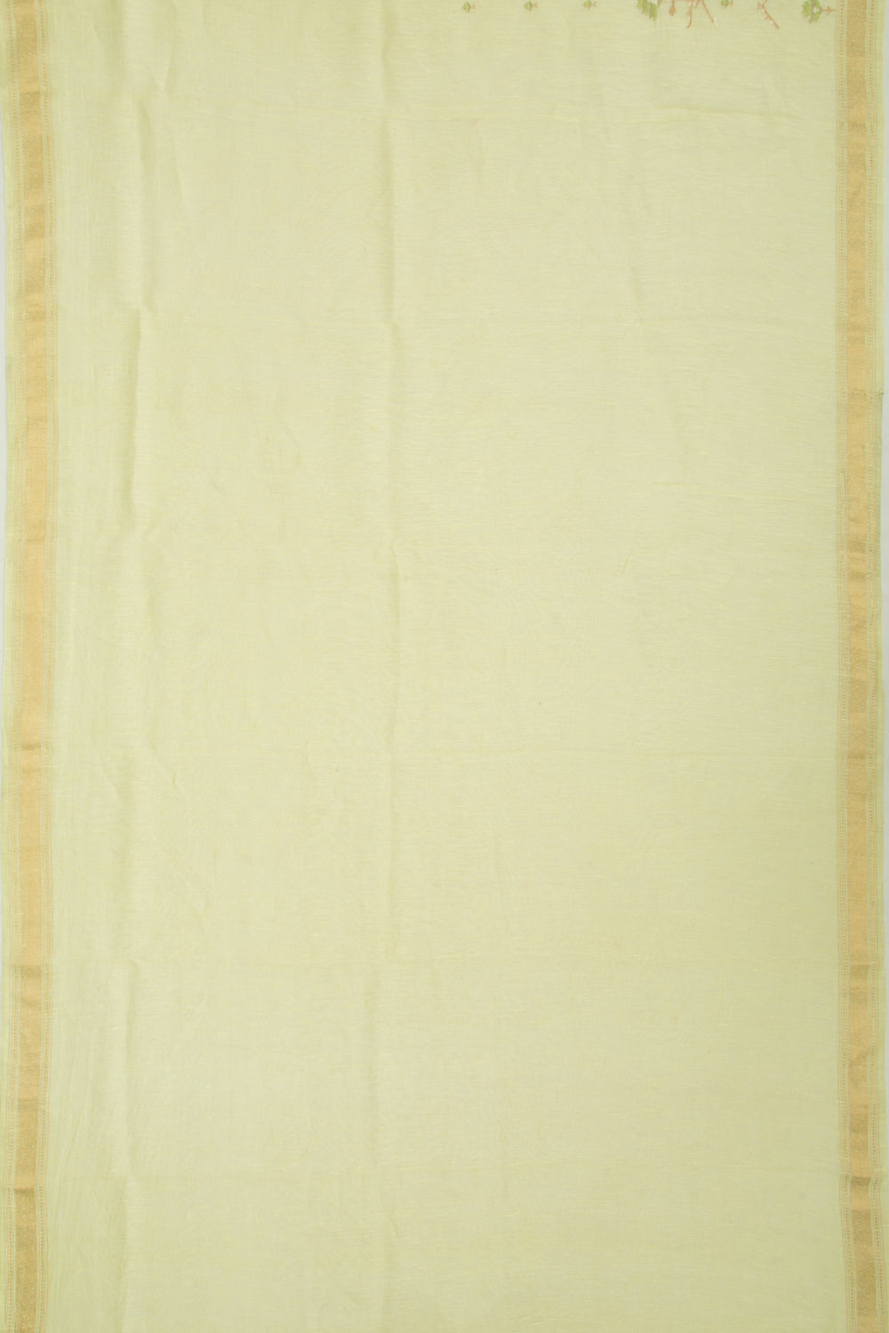 Linen Embroidery Green Saree