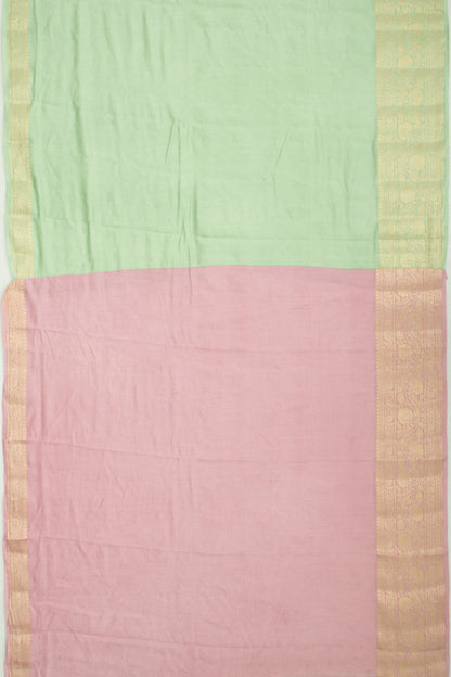 Soft Tussar Floral Embroidery Pastel Green Saree