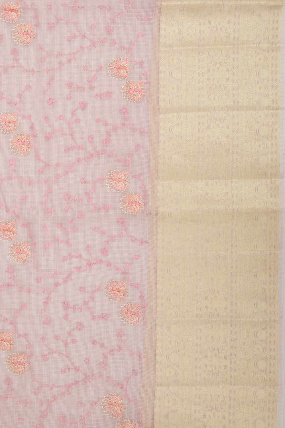 Kota Soft Silk Embroidery Lavender Saree