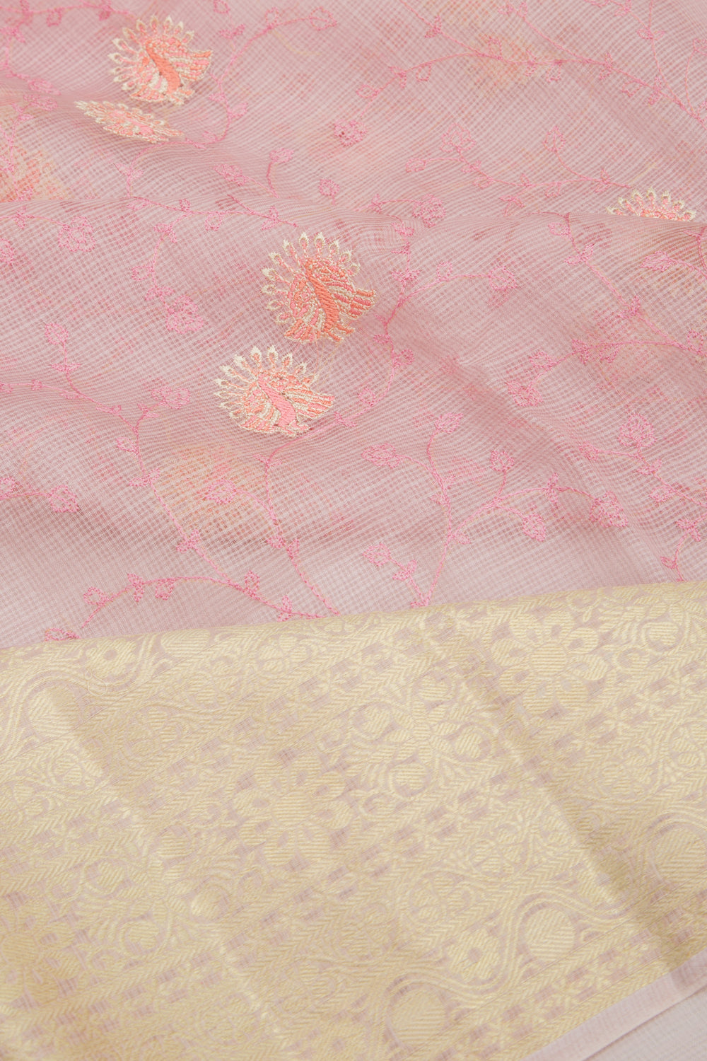 Kota Soft Silk Embroidery Lavender Saree