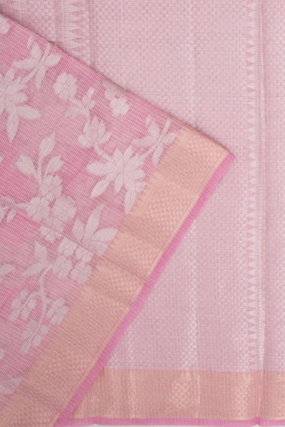 Kota Soft Silk Jaal Pink Saree