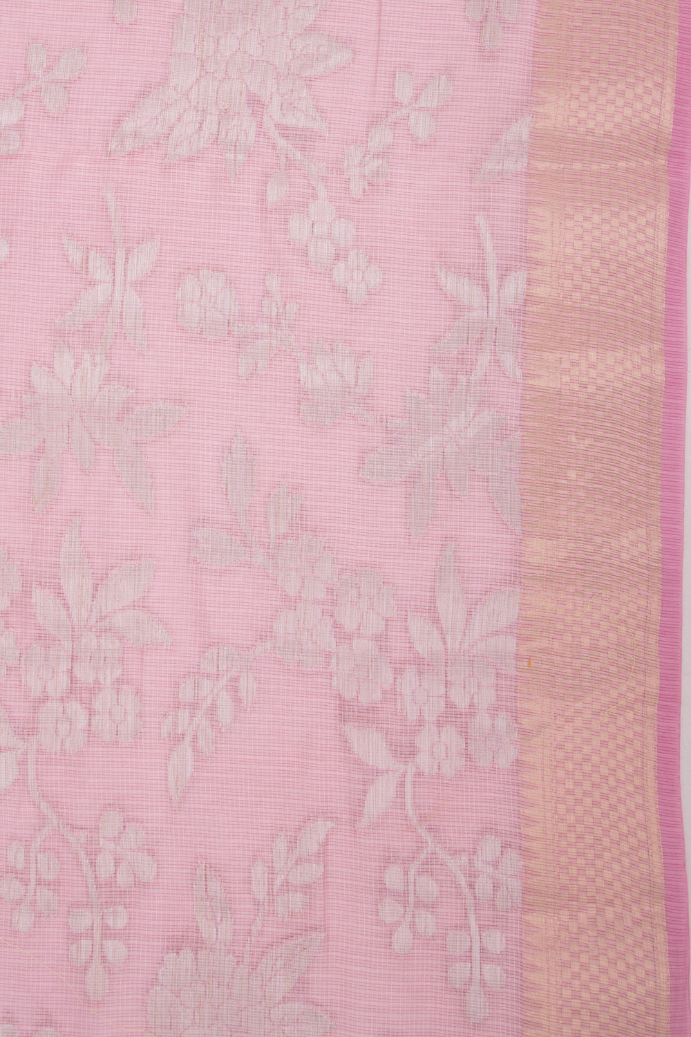Kota Soft Silk Jaal Pink Saree