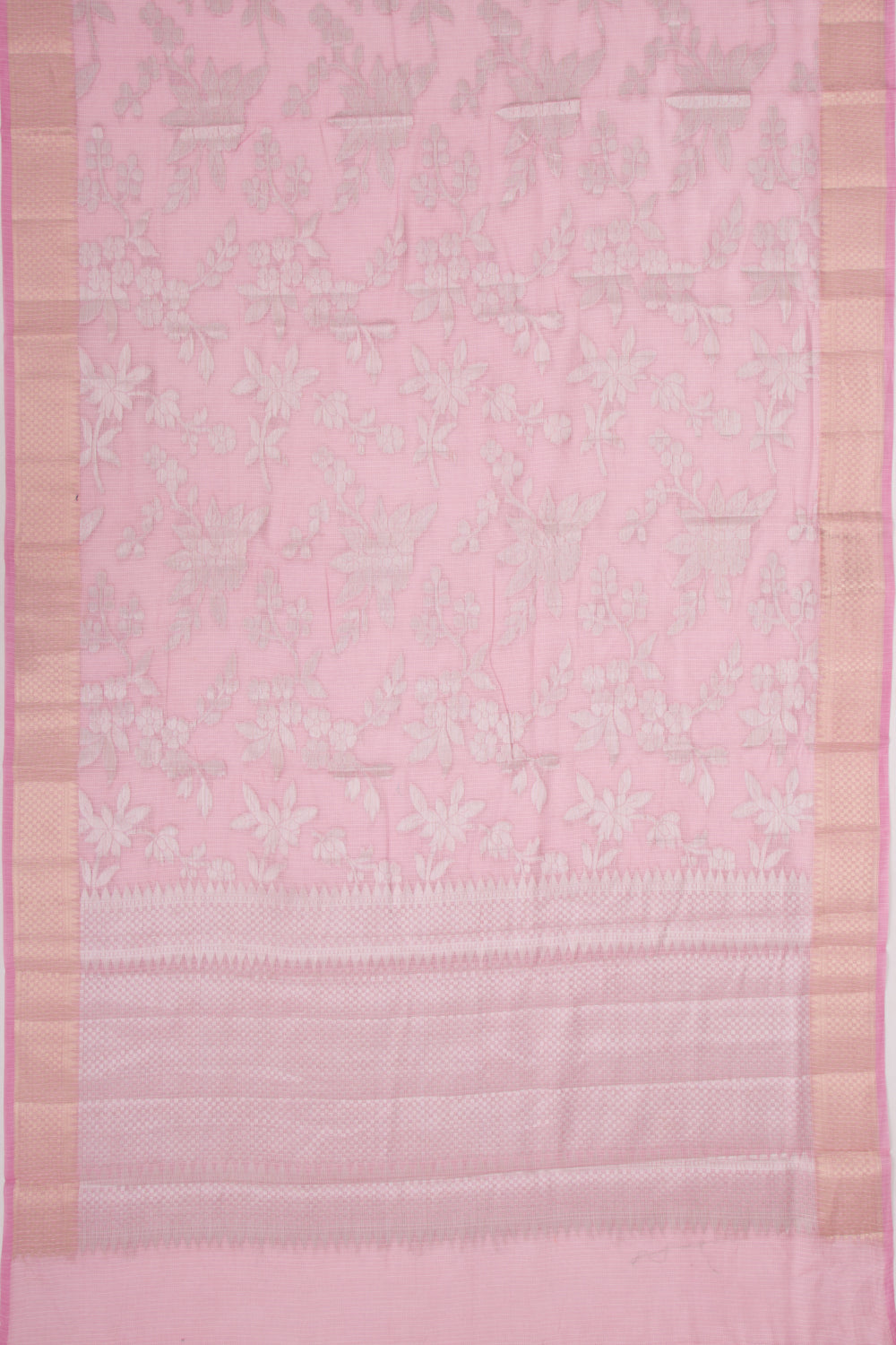 Kota Soft Silk Jaal Pink Saree