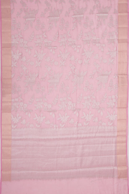 Kota Soft Silk Jaal Pink Saree