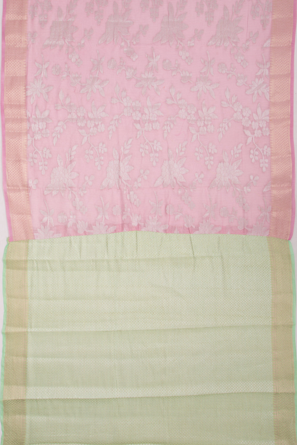 Kota Soft Silk Jaal Pink Saree