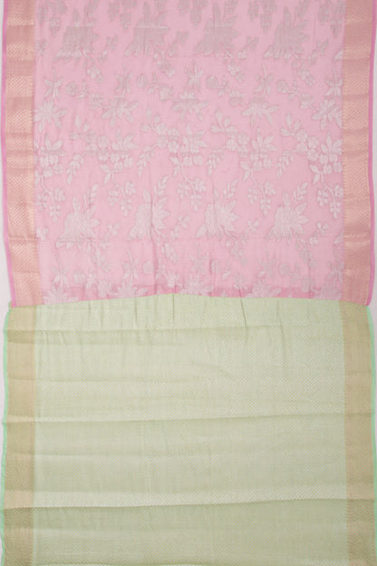 Kota Soft Silk Jaal Pink Saree