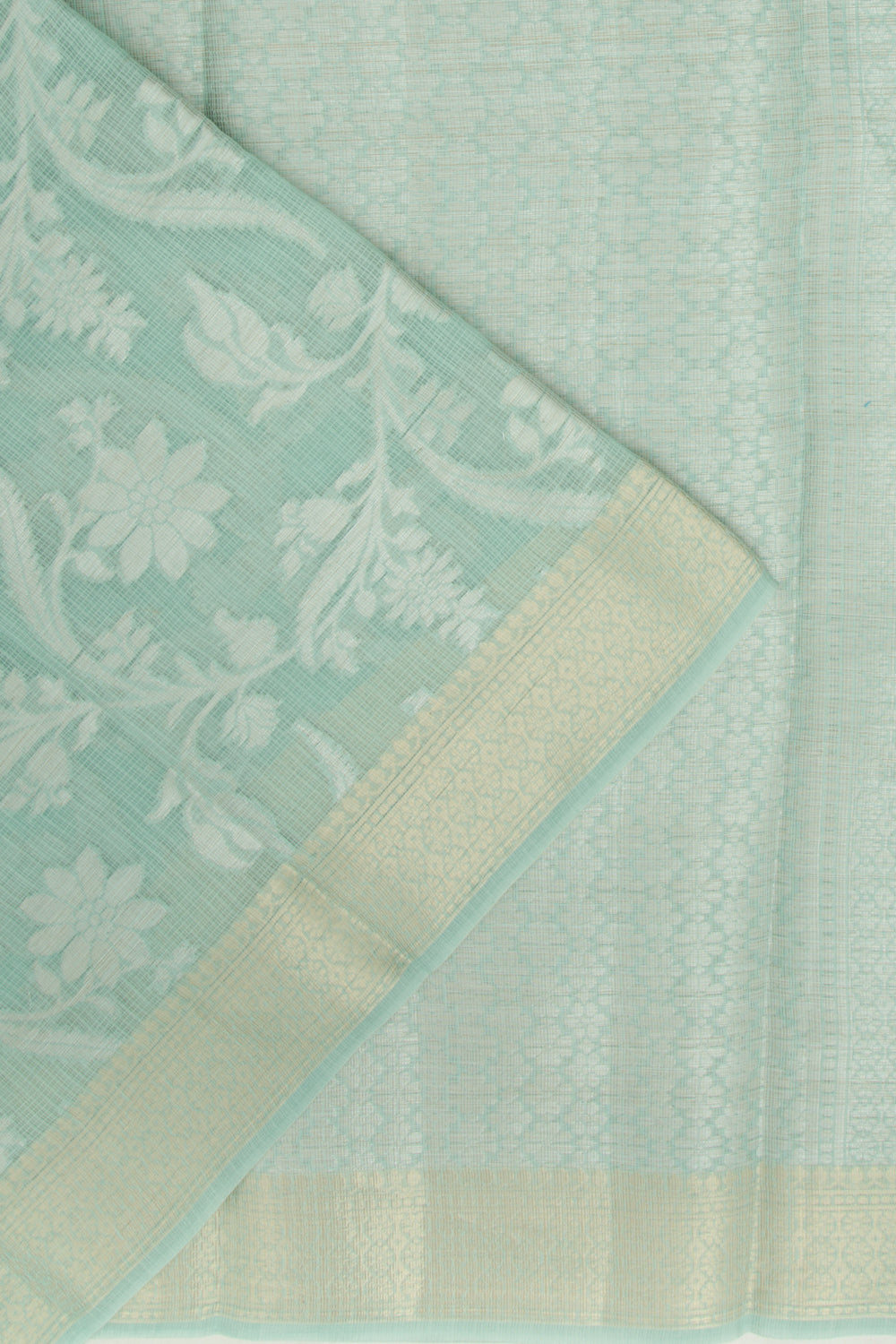 Kota Soft Silk Jaal Pastel Blue Saree