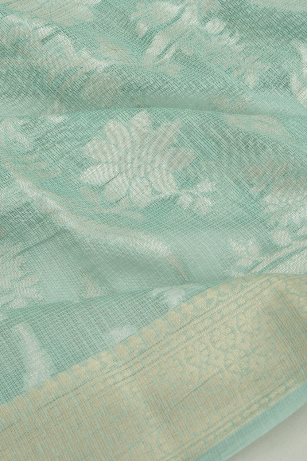 Kota Soft Silk Jaal Pastel Blue Saree