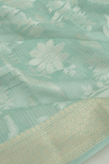 Kota Soft Silk Jaal Pastel Blue Saree