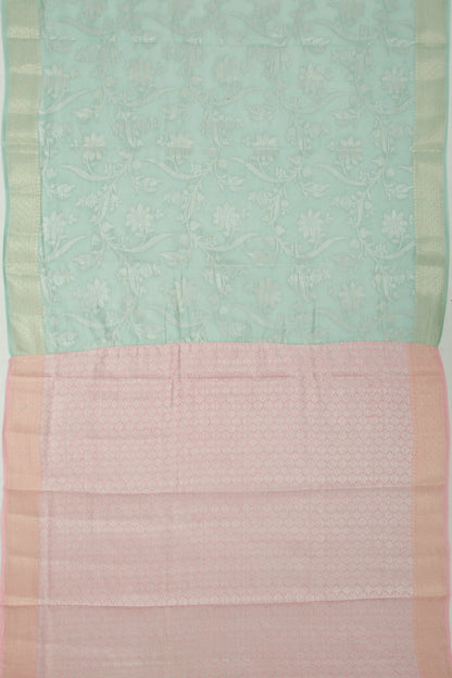 Kota Soft Silk Jaal Pastel Blue Saree