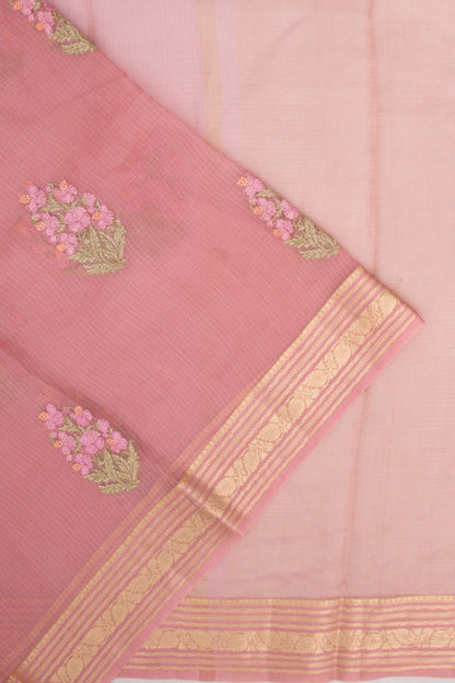 Kota Soft Silk Embroidery Lilac Saree
