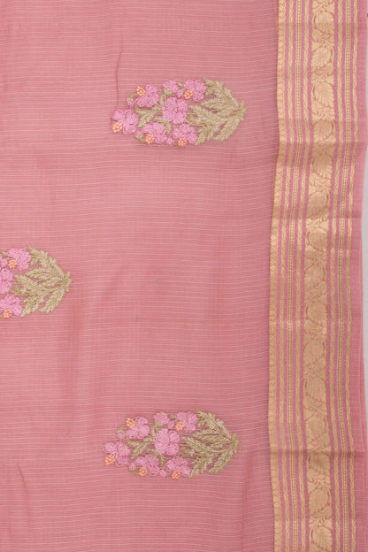 Kota Soft Silk Embroidery Lilac Saree