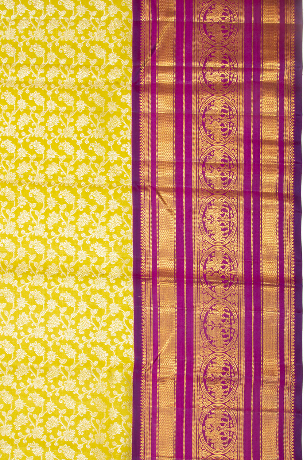 Kanchipuram Silk Jaal Mehendi Green Saree