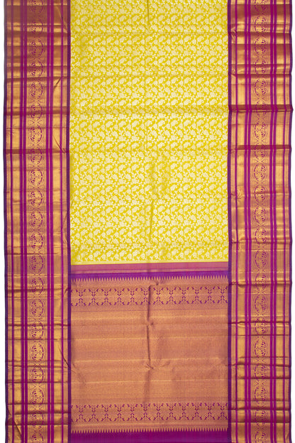 Kanchipuram Silk Jaal Mehendi Green Saree