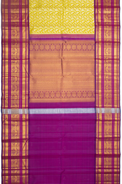 Kanchipuram Silk Jaal Mehendi Green Saree